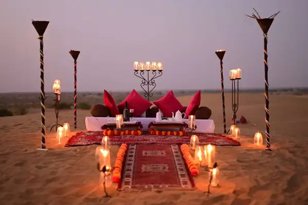 Private dinner on dunes experience in Jaisalmer